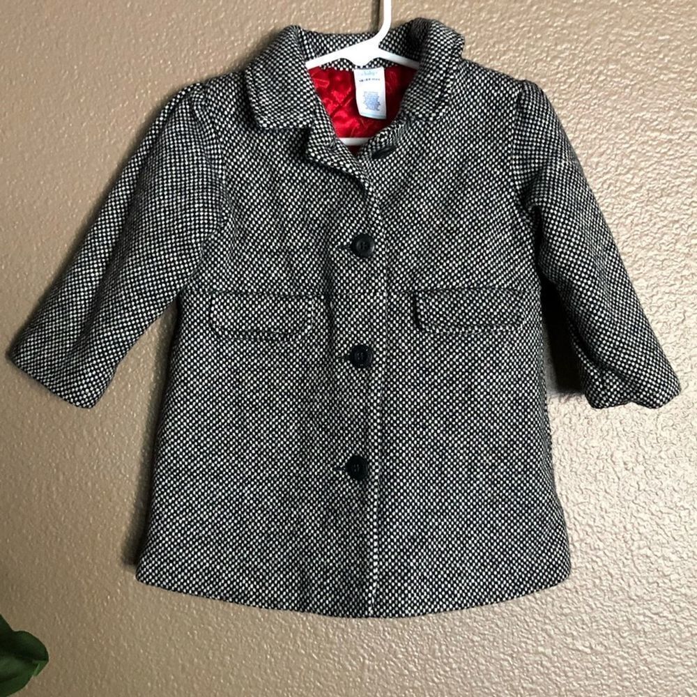 Old Navy Toddler Girl Black Tweed Pea Coat